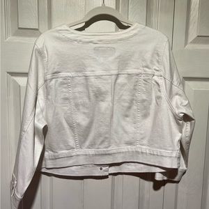 Torrid white cropped jean jacket